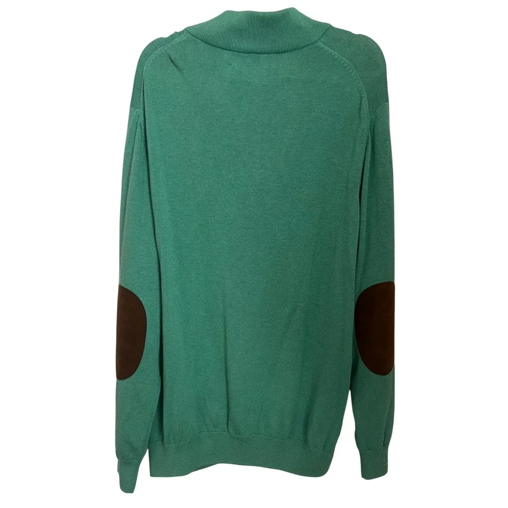 Vineyard Vines Pima Cotton Alpaca 1/4 Zip Mens Size XXL Elbow Patch Sweater